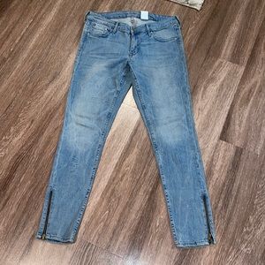 H&M jeans skinny now waist ankle size 30 Light wash